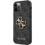 Pouzdro Guess PU 4G Metal Logo Apple iPhone 12/12 Pro, šedé – Hledejceny.cz