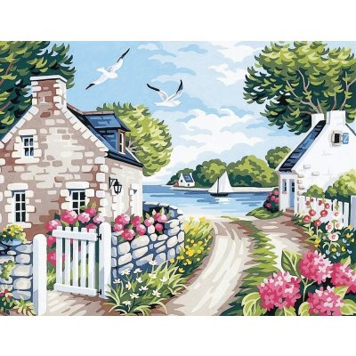 Norimpex Diamantové malování Domky u jezera 30 x 40 cm – Sleviste.cz