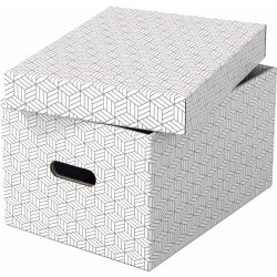 Esselte Krabice úložná - M / bílá / 360 x 265 x 205 mm / s otvory / 3 ks