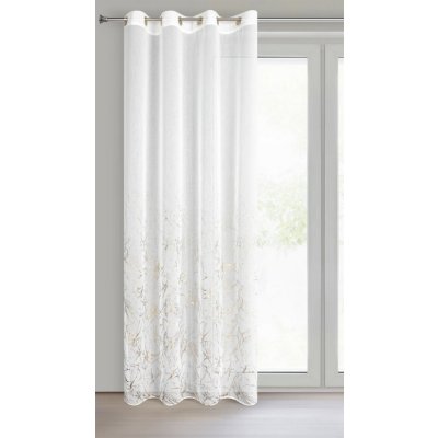 Dekorační vzorovaná záclona s kroužky ANYA bílá/zlatá 140x250 cm (cena za 1 kus) MyBestHome – Zboží Mobilmania