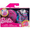 Výbavička pro panenky Mattel Barbie premium módní set kabelka/taška s pruhovaným oblečkem a doplňky