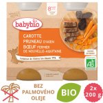 Babybio Mrkev a sušené švestky s hovězím masem 2 x 200 g – Zboží Dáma
