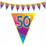 Vlajková narozeninová girlanda s číslem 50 délka 5m – Sleviste.cz