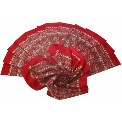 Etex Bavlněný šátek velký červený květovaný