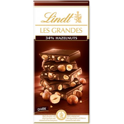 Lindt Les Grandes hořká čokoláda s lískovými ořechy 150 g – Sleviste.cz