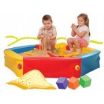 BJ PLASTIK Plastové skládací pískoviště modré 120 x 120 cm – Zboží Dáma