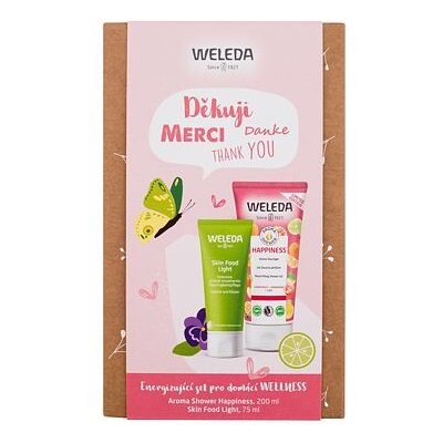 Weleda Aroma Shower Happiness : sprchový gel Aroma Shower Happiness 200 ml + pleťový a tělový krém Skin Food Light Face and Body Cream 75 ml – Hledejceny.cz