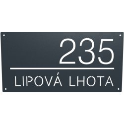 Domovní číslo tabulka lakovaná 5 Velikost: 40 x 20 cm (XL) - Doporučujeme, Odstín: RAL 9005 - černá