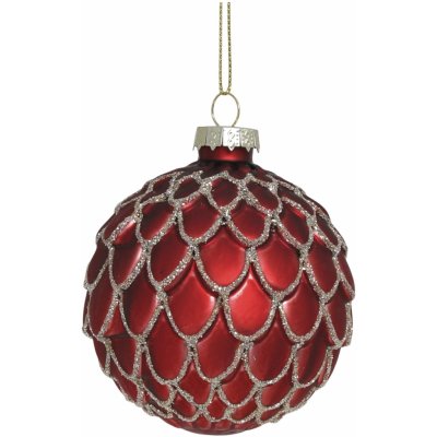 Chic Antique Skleněná baňka Red Bauble červená barva sklo – Zboží Dáma