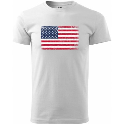 USA vlajka klasické pánské triko bílá