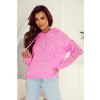 Dámský svetr a pulovr Fashionweek Svetr oversize s kapsou JK-MARY Růžovy