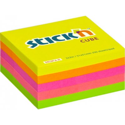 Stick´n Samolepicí bločky Stick´n by Hopax - 51 x 51 mm / 250 lístků / mix neon barev – Hledejceny.cz