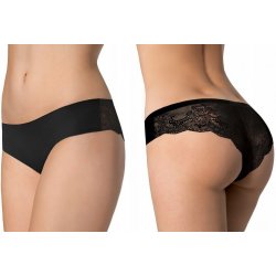 Julimex Tanga panty s krajkou Černá