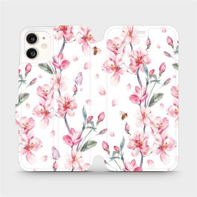 Pouzdro Mobiwear parádní flip Apple iPhone 11 - M124S Růžové květy