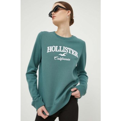 Hollister Co. mikina dámská zelená s aplikací KI352.4042.300 – Zboží Dáma