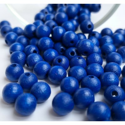 Detoa dřevěné korálky tmavě modré 8 mm 10 ks – Zboží Dáma