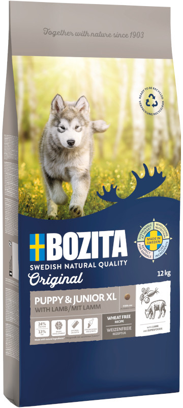 Bozita Original Puppy & Junior XL s jehněčím bez pšenice 12 kg