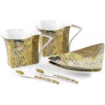 Home Elements dva tvarované šálky s podšálky a lžičkami Klimt Adele 250 ml – Zboží Mobilmania