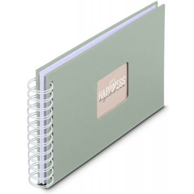 Hama album klasické spirálové FINE ART 24x17 cm, 50 stran, sage, bílé listy – Sleviste.cz