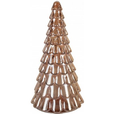 Clayre & Eef Hnědá vánoční skleněná dekorace stromek - Ø 20*40 cm – Hledejceny.cz