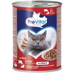 PreVital kousky s hovězím a játry v omáčce 415 g