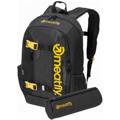 Meatfly batoh Basejumper Black / Charcoal Heather Černá 22 L – Zboží Dáma