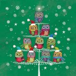 Ubrousky na dekupáž Vánoční sovy 1 ks – Zboží Dáma