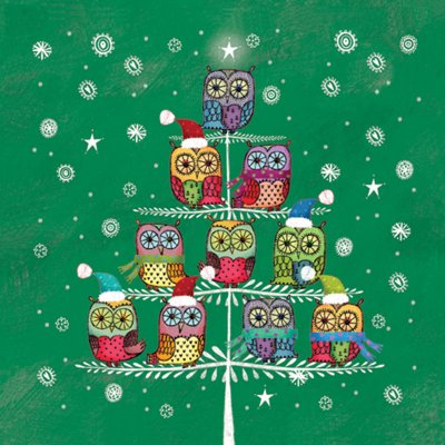 Ubrousky na dekupáž Vánoční sovy 1 ks – Zboží Dáma