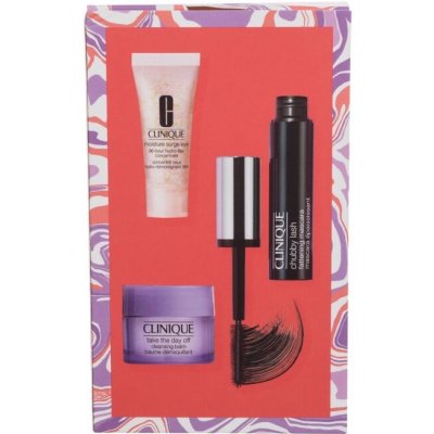 Clinique Chubby Lash odstín 01 Jumbo Jet řasenka Chubby Lash 8 ml + odličovací balzám Take The Day Off Cleansing Balm 15 ml + oční gel Moisture Surge Eye 96-Hour Hydro-Filler Concentrate 5 ml dárková – Zbozi.Blesk.cz