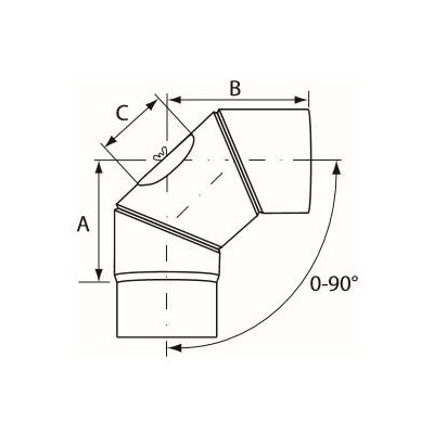 Almeva koleno 0-90° nastavitelné s čistícím otvorem 150 mm IKHNBR5 – Zboží Mobilmania