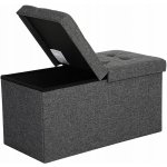 SONGMICS Úložný sedací box čalouněný skládací 76 cm šedý – Zboží Dáma