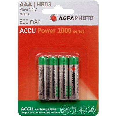 AgfaPhoto NiMH AAA 900 mAh 4ks AP-HR03900VE-4B – Zboží Živě