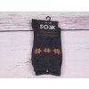 CNB Berlin Termo ponožky DE 37750 teplé s vlnou s norským vzorem tm. šedé antracitové s oranžovou