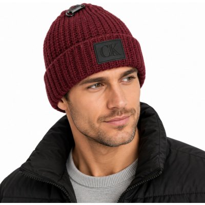 Calvin Klein čepice pletená Bordeaux – Hledejceny.cz