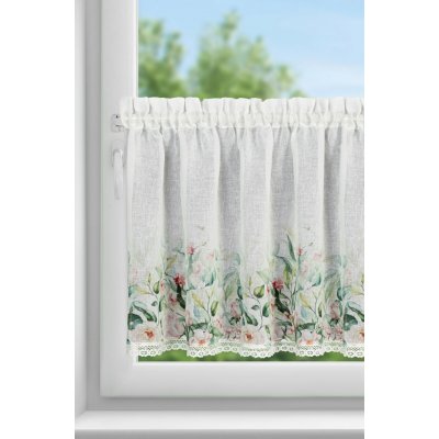 EUROFIRANY KRÁTKÁ ZÁCLONA NA PÁSCE ESTERA 150X60 CM KVĚTY – Hledejceny.cz