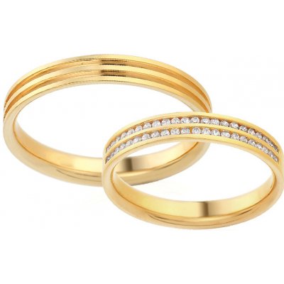 iZlato Forever prsteny s dvojitou rytinou a linií lab-grown diamantů IZOBLG005 – Zboží Mobilmania