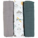 PETITE&MARS bambusová mušelínová Moussy Grey Planes 68 x 68 cm 3 ks – Sleviste.cz