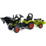 Falk šlapací traktor 2070W Claas backhoe s přední a zadní lžící a přívěsem – Zboží Mobilmania