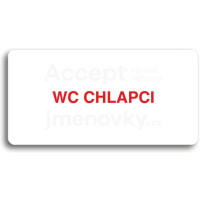 ACCEPT Piktogram WC CHLAPCI - bílá tabulka - barevný tisk bez rámečku – Hledejceny.cz