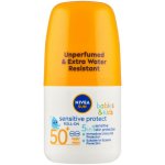 Nivea Sun Protect & Sensitive dětské mléko na opalování v kuličce SPF50+ 50 ml – Sleviste.cz