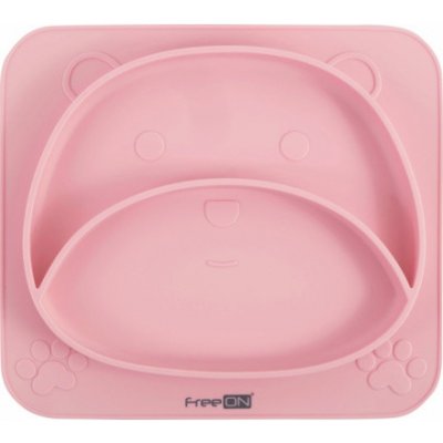 FreeON Silikonový talířek Medvídek růžový 151541 26 x 23 x 26 cm