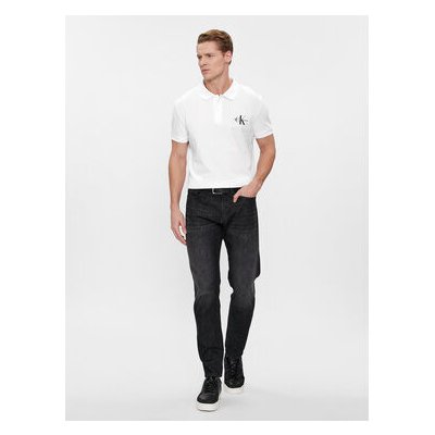 Calvin Klein Jeans Polokošile J30J323395 Bílá – Zboží Mobilmania