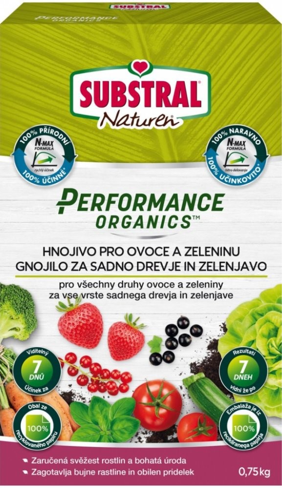 Substral Hnojivo granulované Performance Organics ovoce a zelenina 750 g