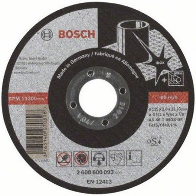 Bosch - Řezný kotouč rovný Expert for Inox AS 46 T INOX BF, 115 mm, 2,0 mm, 25 BAL – Zboží Mobilmania