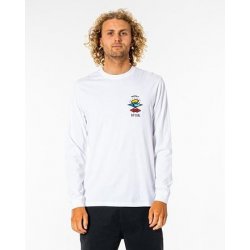 Rip Curl search icon l/s tee white