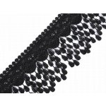 Vzdušná krajka s třásněmi šíře 80 mm Varianta: 2 černá, Balení: 1 m – Zbozi.Blesk.cz