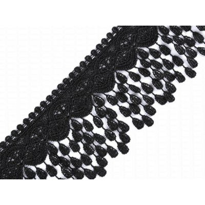 Vzdušná krajka s třásněmi šíře 80 mm Varianta: 2 černá, Balení: 1 m – Zbozi.Blesk.cz