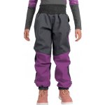 Unuo Dětské softshellové oteplovačky s fleecem Ostružinová Žíhaná Antracitová Jednorožci – Sleviste.cz