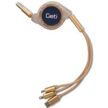 Geti GCU 05 USB 3v1 samonavíjecí, zlatý