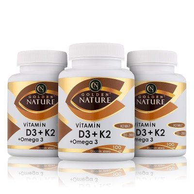 GoldenNature Vitamín D3 2000 IU + K2 MK7 + Omega 3 100 kapslí – Hledejceny.cz